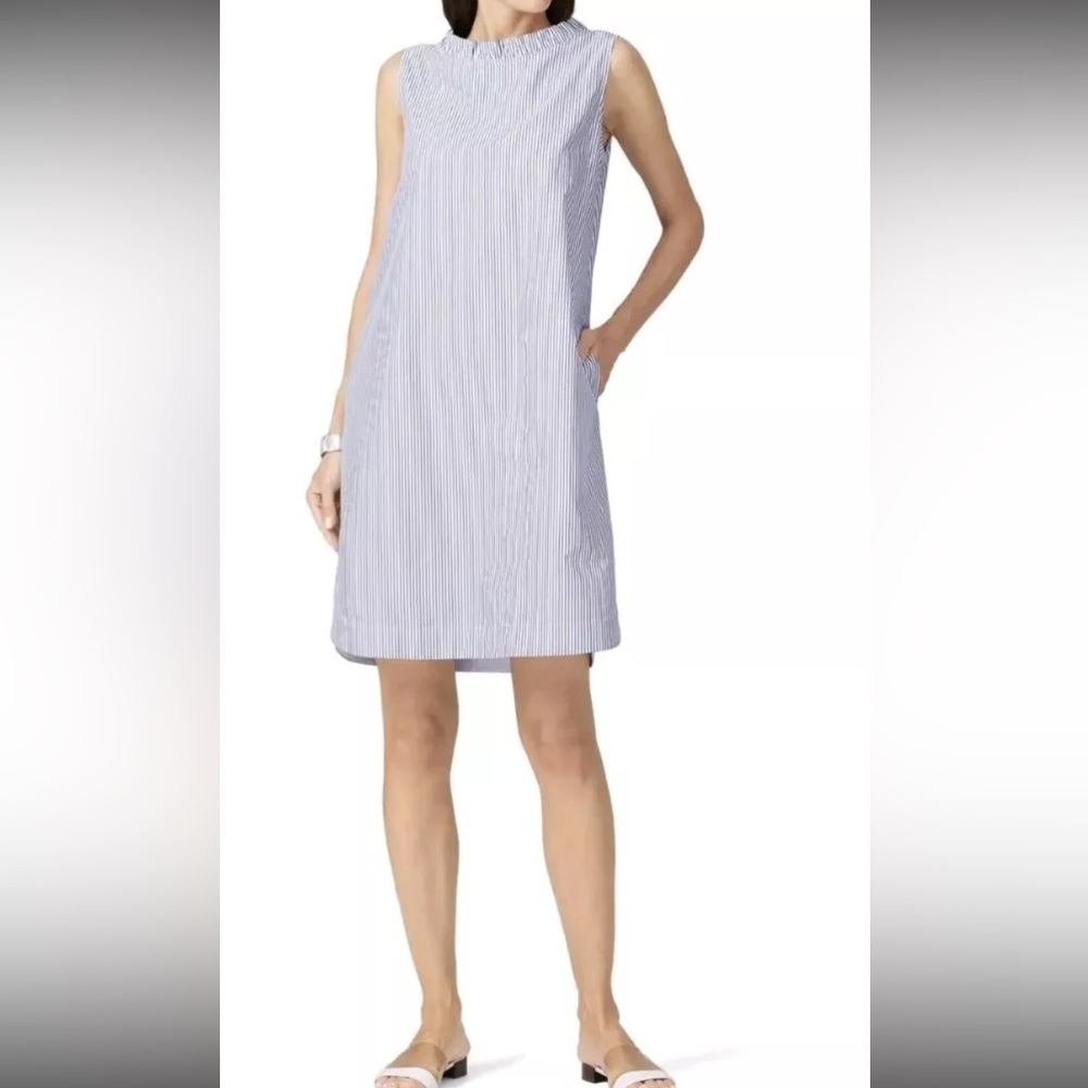 Lafayette 148 New York Navy and White Striped Dress